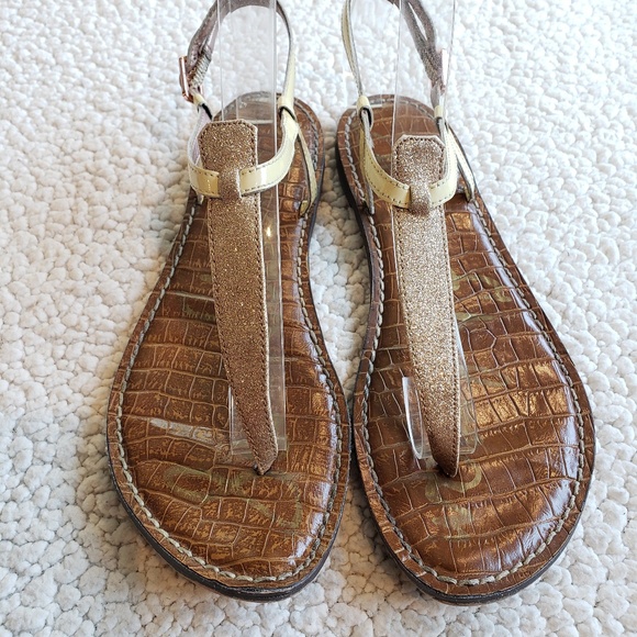 sam edelman gold flat sandals